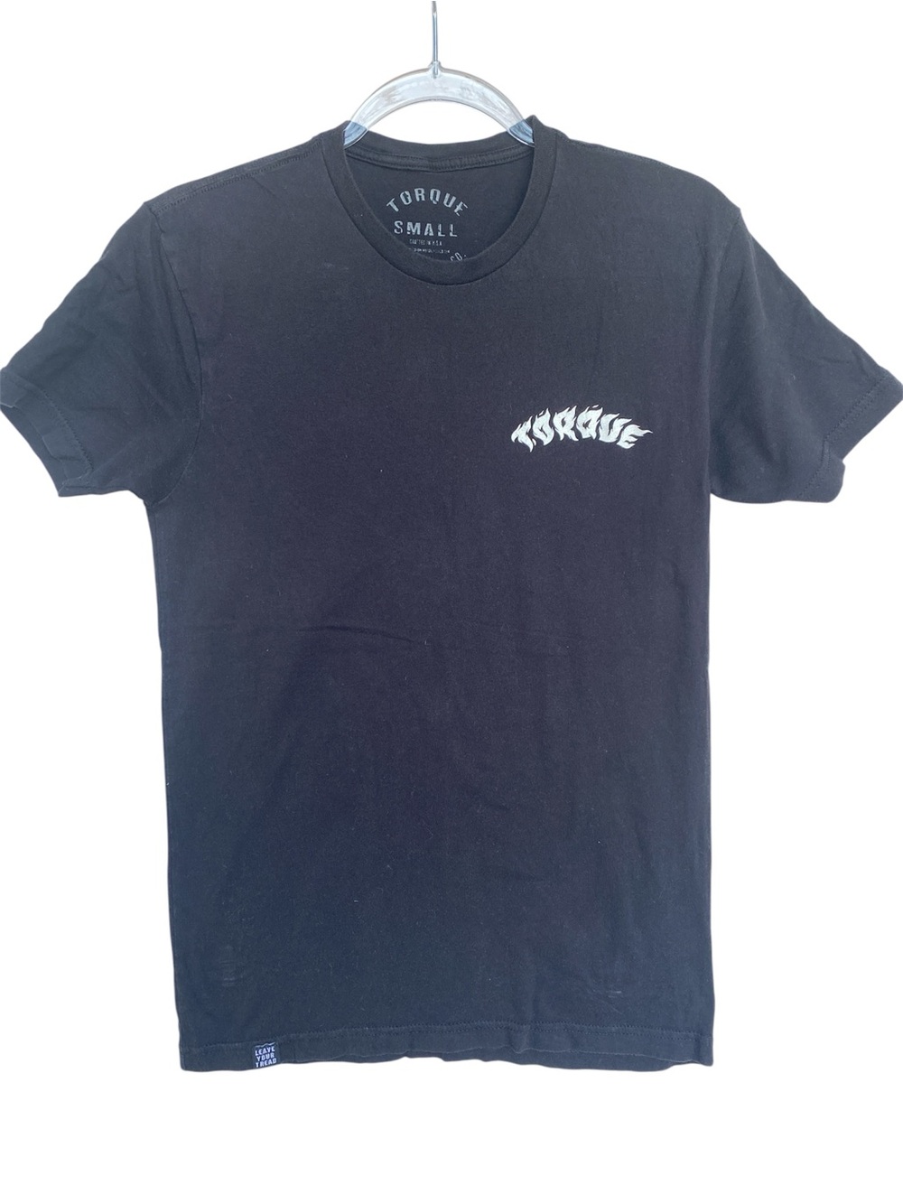 Small Black Crewneck T-Shirt with White Logo